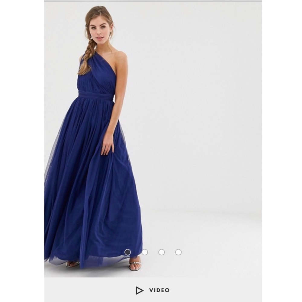 ASOS Tulle One Shoulder Maxi Dress